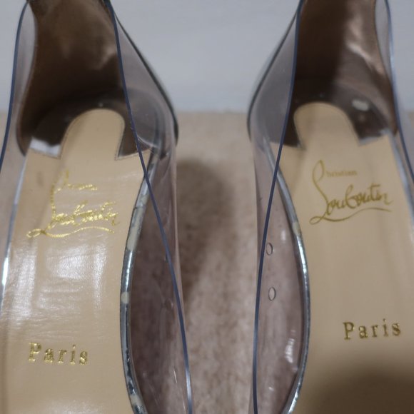 CHRISTIAN LOUBOUTIN COLLACLOU 70 PVC/SPECCHIO SIZE 37 - Picture 12 of 16